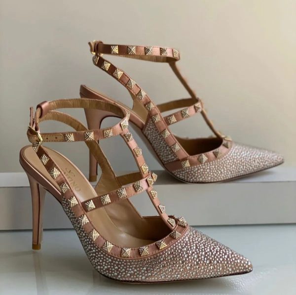 Valentino Beaded Rockstud Pumps