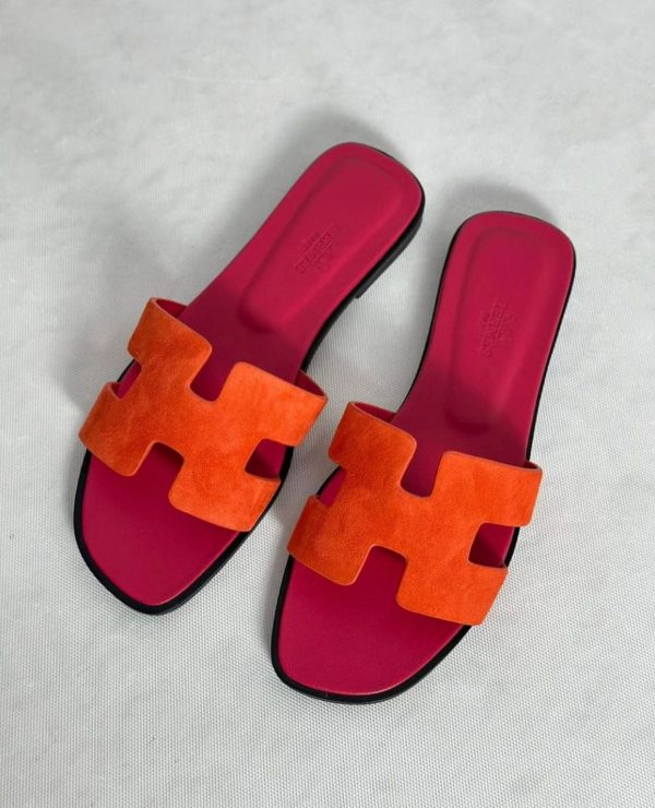 Hermes Two Tone Oran Sandals - Image 3
