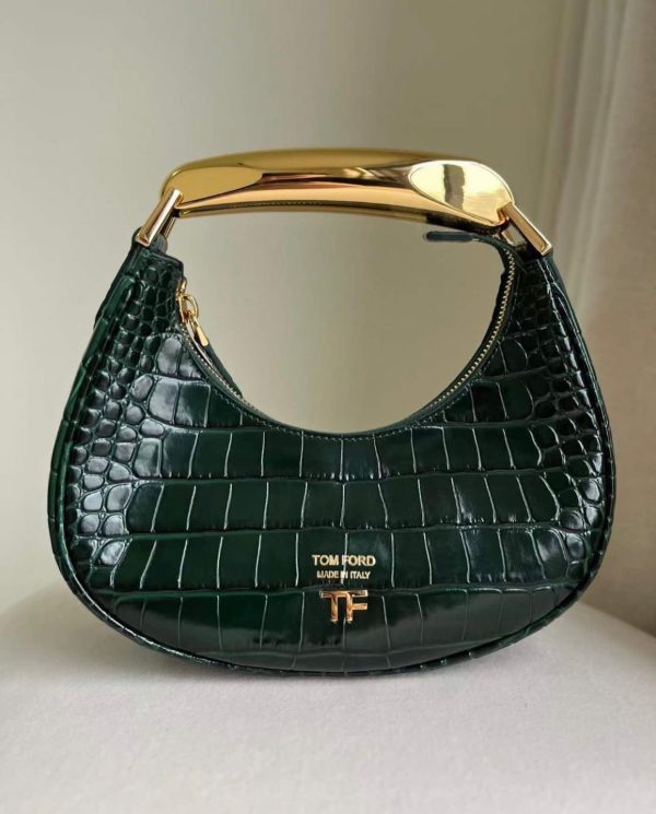 Tom Ford Bianca Crocodile Embossed Shoulder Bag