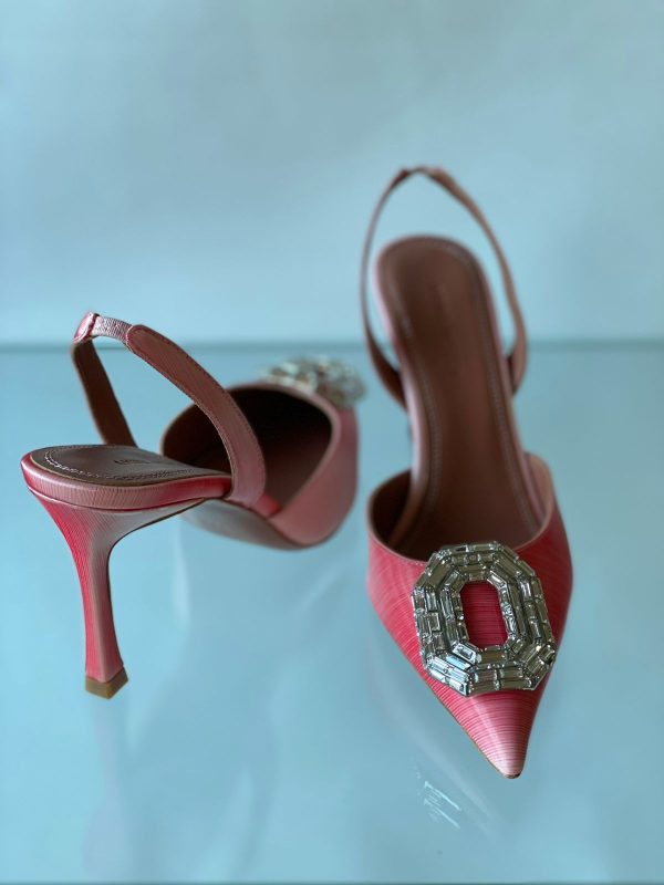 Amina Muaddi Rosie Embellished Slingback Pumps - Image 6