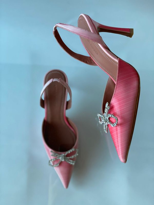 Amina Muaddi Rosie Embellished Slingback Pumps - Image 4