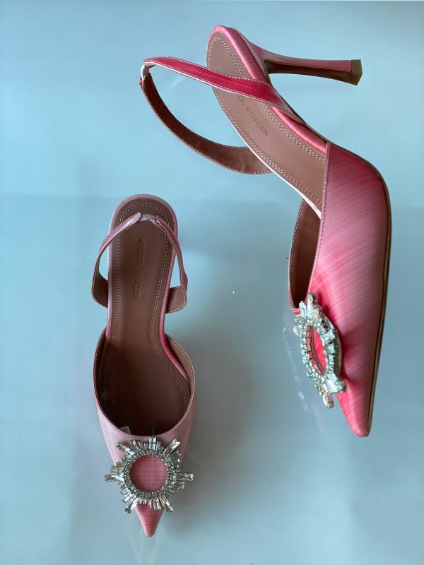 Amina Muaddi Rosie Embellished Slingback Pumps - Image 3