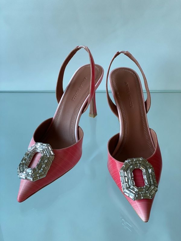 Amina Muaddi Rosie Embellished Slingback Pumps - Image 2