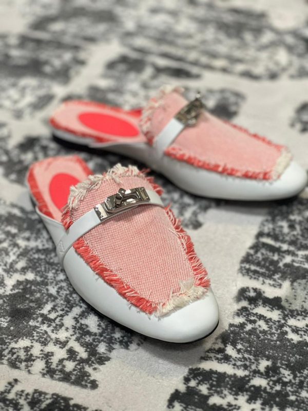 Hermes Cloth Oz Mule Sandals - Image 2