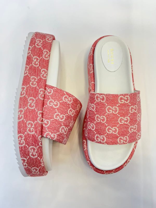 Gucci Gg Maxi Canvas Platform Slides - Image 4
