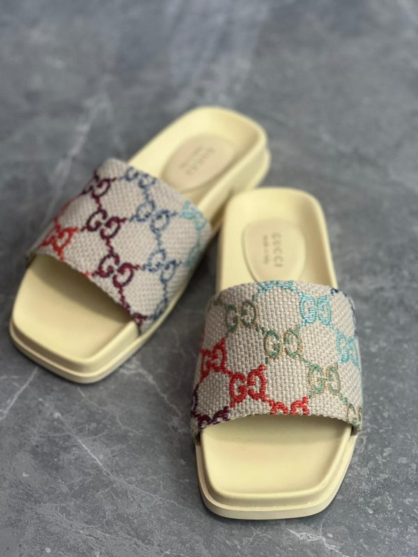 Gucci GG Print Platform Sandals