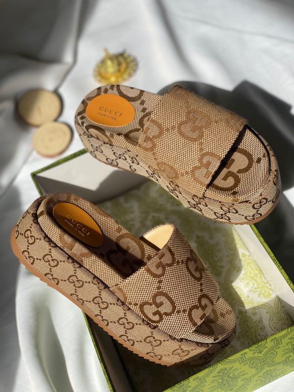 Gucci Gg Maxi Canvas Platform Slides - Image 5