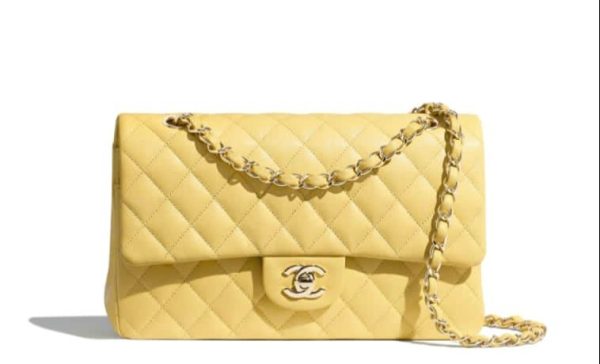 Chanel Caviar Quilted Small Double Flap Yellow