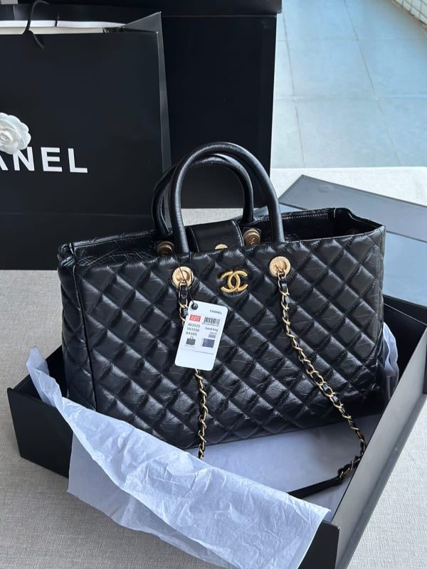 Chanel Black Coco Handle Shopping Tote