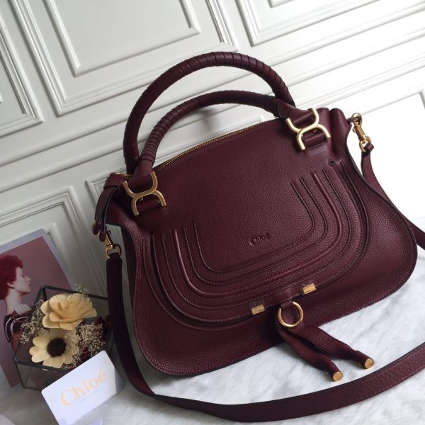 Chloe Marcie Double Carry Satchel Bag - Image 11