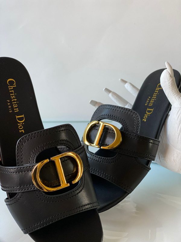 Dior 30 Montaigne Leather Mules - Image 2