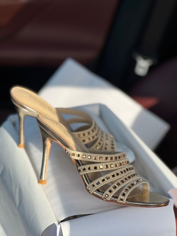 Dior Gem Heeled Slide Metallic Embroidery - Image 2