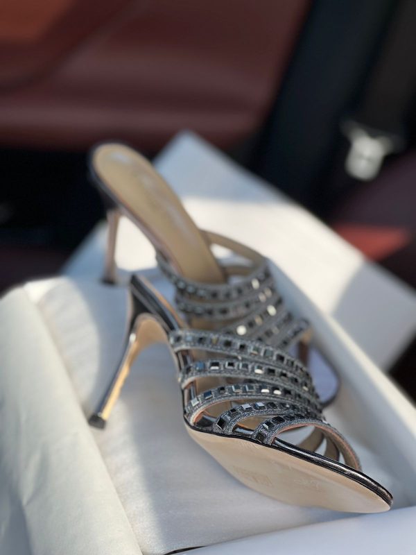 Dior Gem Heeled Slide Metallic Embroidery - Image 3