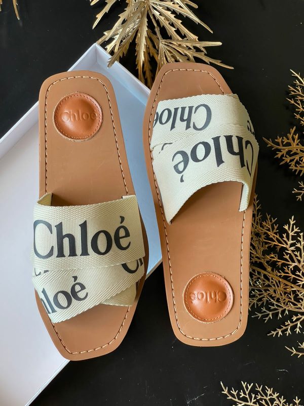 Chloé White/tan Woody Logo Sandals - Image 6