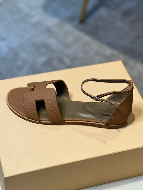 Hermes Santorini Ankle Strap Leather Sandals - Image 3