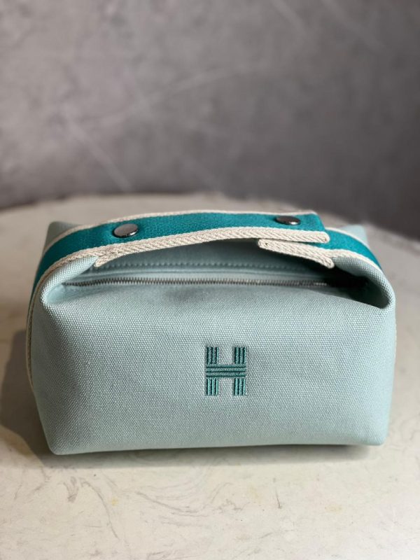Hermes Canvas Bride-A-Brac Pouch