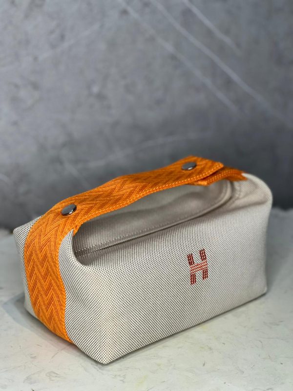Hermes Canvas Bride-A-Brac Pouch - Image 9