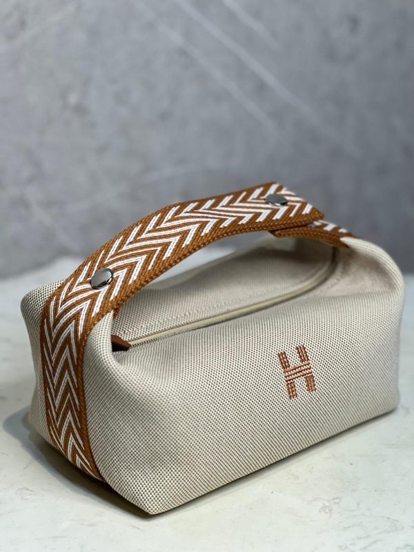 Hermes Canvas Bride-A-Brac Pouch - Image 7