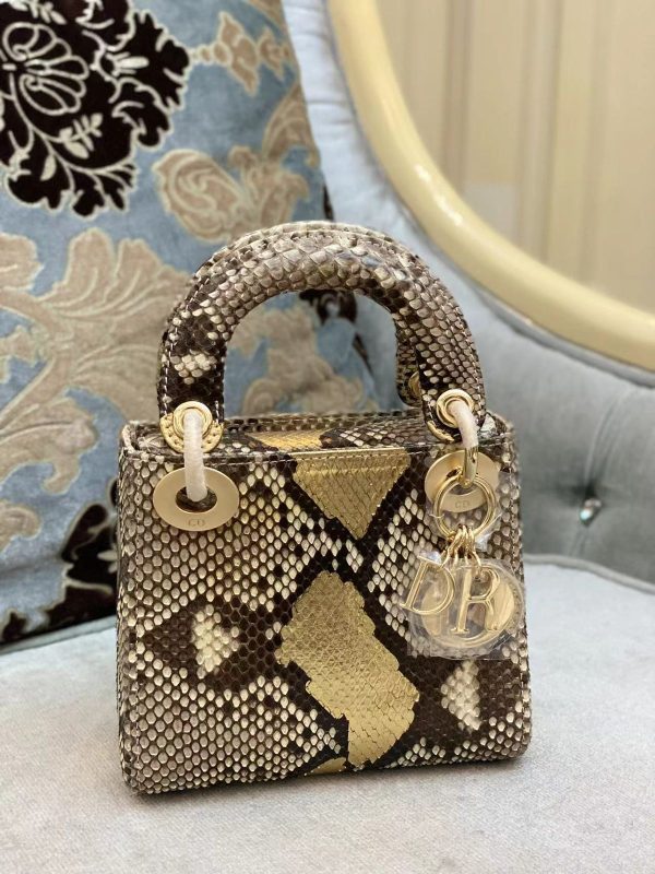 Dior Metallic Python Lady Dior Tote