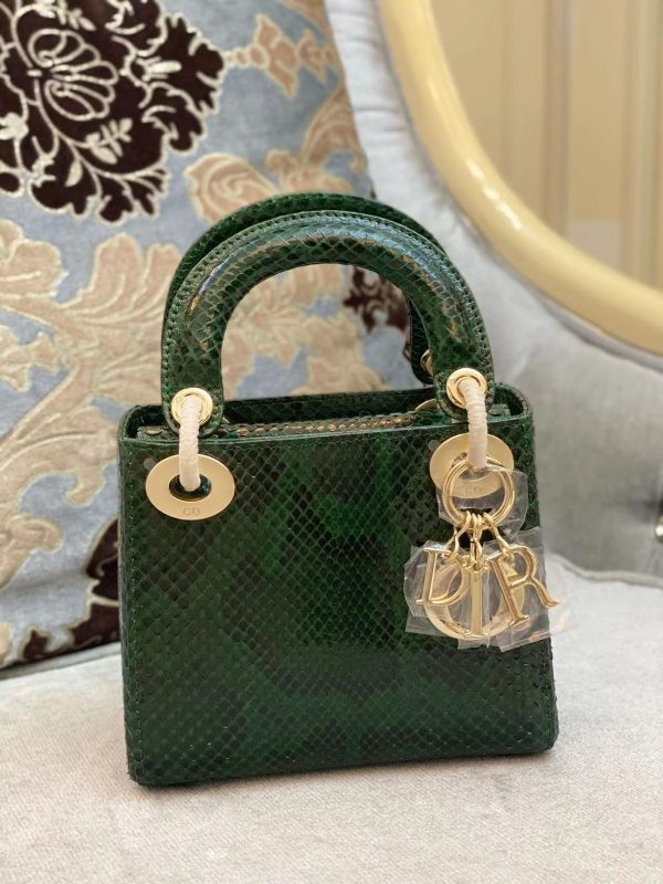 Dior Metallic Python Lady Dior Tote - Image 10