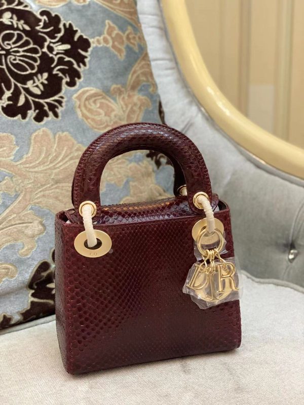 Dior Metallic Python Lady Dior Tote - Image 7
