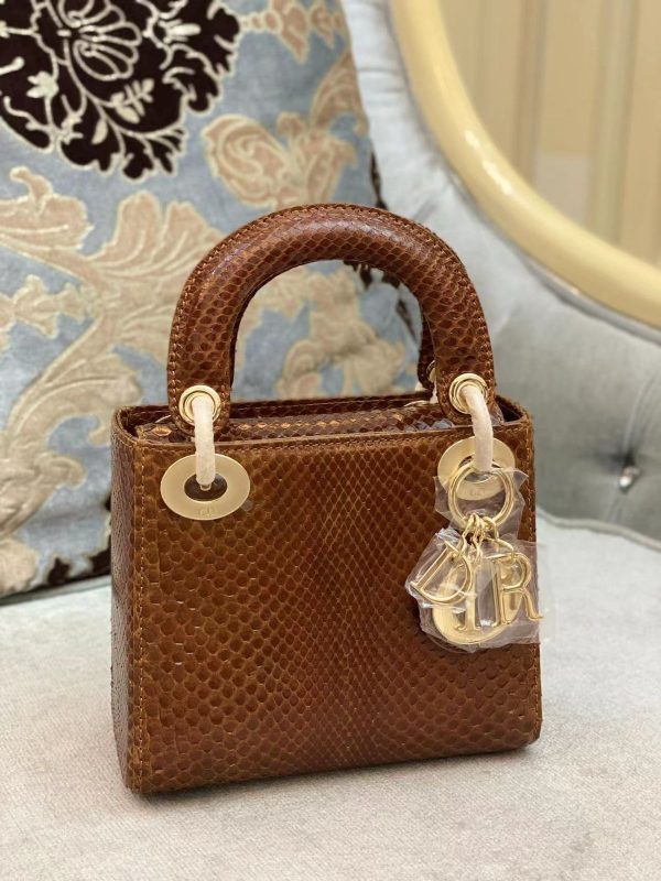 Dior Metallic Python Lady Dior Tote - Image 8
