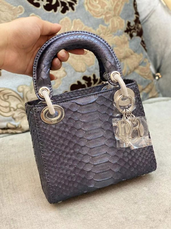 Dior Metallic Python Lady Dior Tote - Image 5