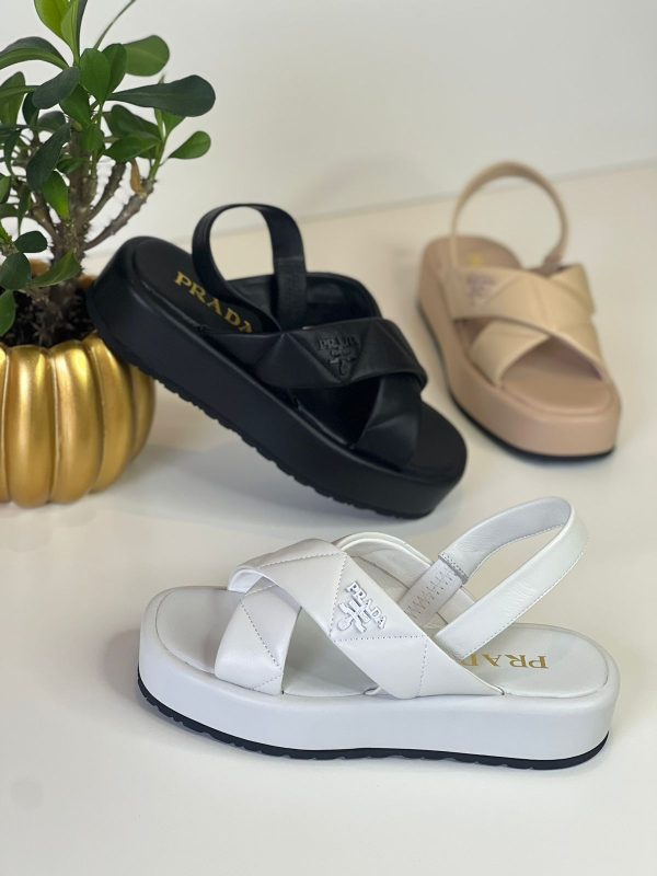 Prada Quilted Leather Platform Sandals