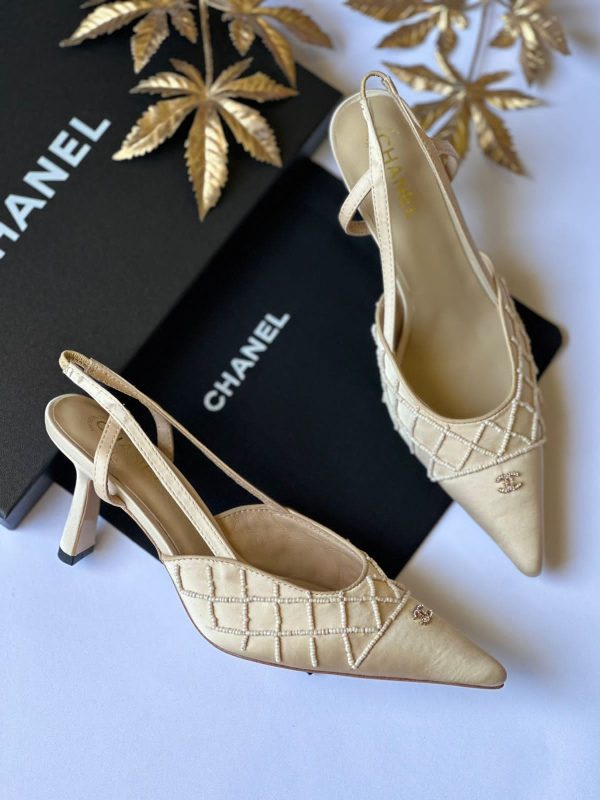 Chanel Pointed Slingback Mid Heels - Image 2