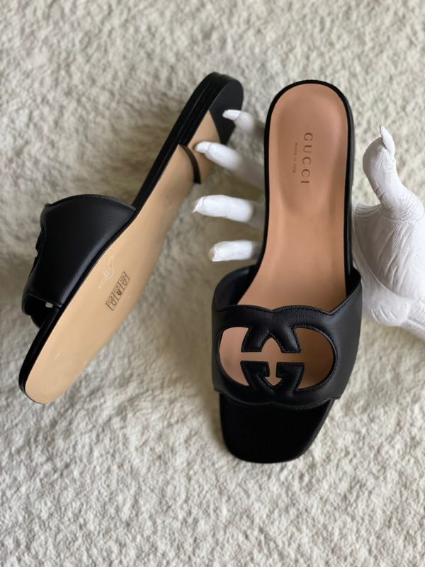 Gucci Interlocking G Cut Out Slide Sandals - Image 5