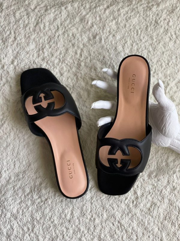Gucci Interlocking G Cut Out Slide Sandals