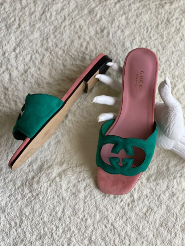Gucci Interlocking G Cut Out Slide Sandals - Image 4