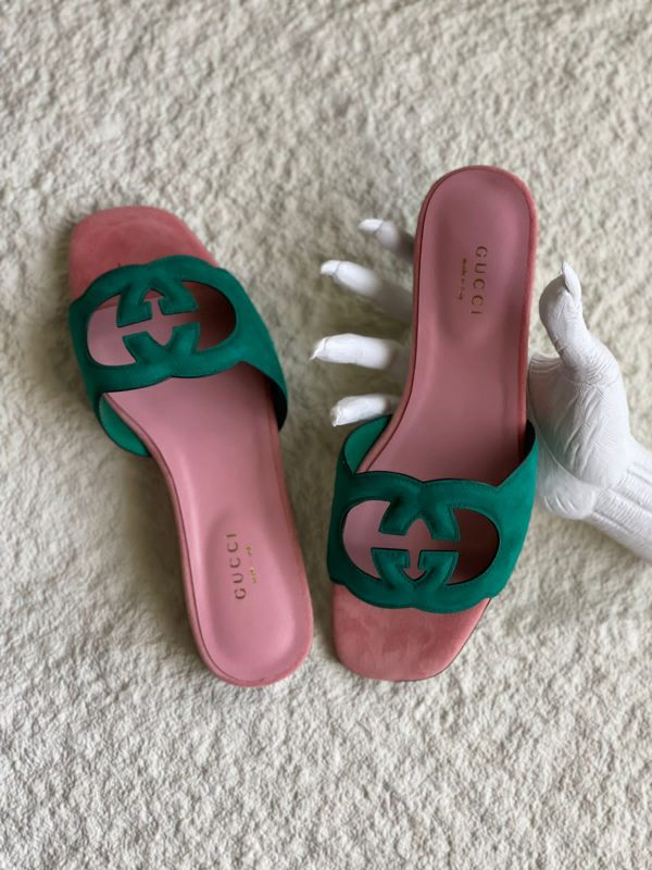 Gucci Interlocking G Cut Out Slide Sandals - Image 3