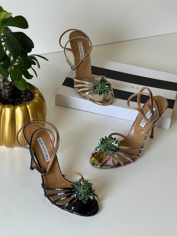 Aquazzura Leather Stardust Sandals 105