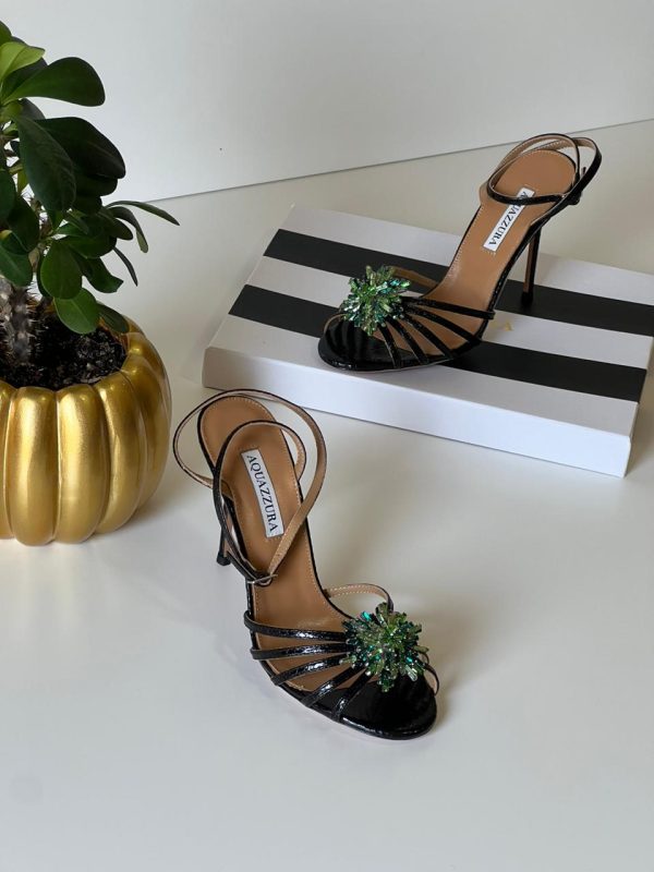Aquazzura Leather Stardust Sandals 105 - Image 4