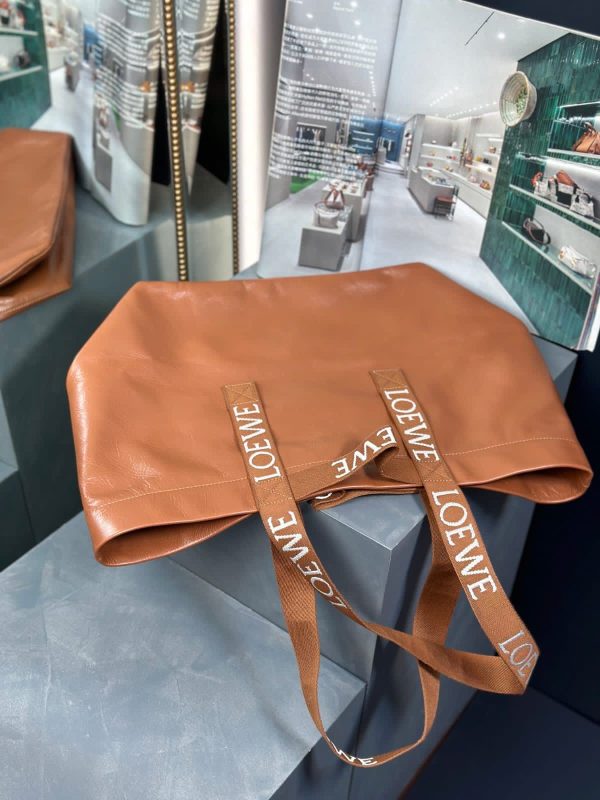 Loewe Logo Leather Shopper Tote
