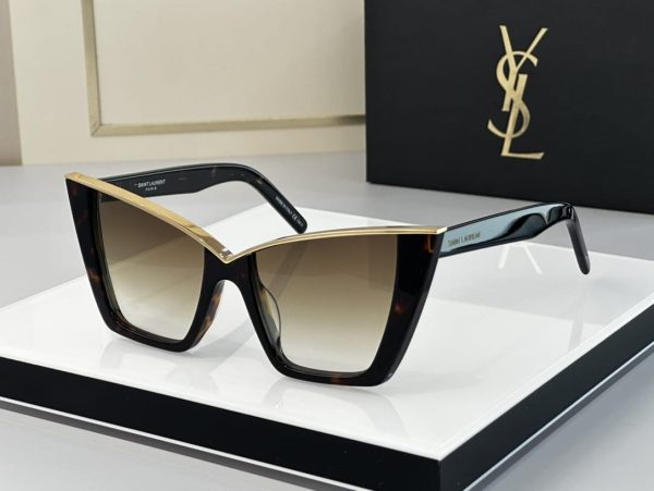 Saint Laurent Women's Black Cat-Eye Sunglass - Image 2