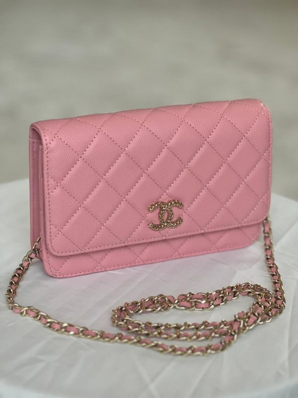 Chanel Black Quilted Caviar Wallet On Chain - Image 3