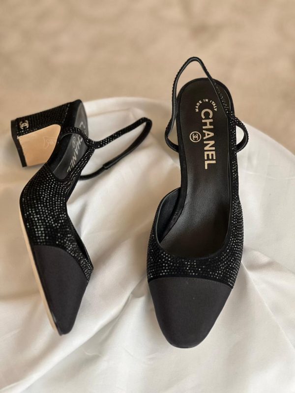 Chanel Cap Toe Slingback Heels - Image 2