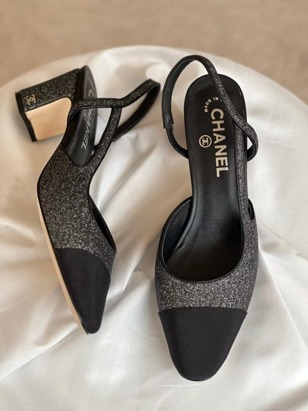 Chanel Cap Toe Slingback Heels - Image 3