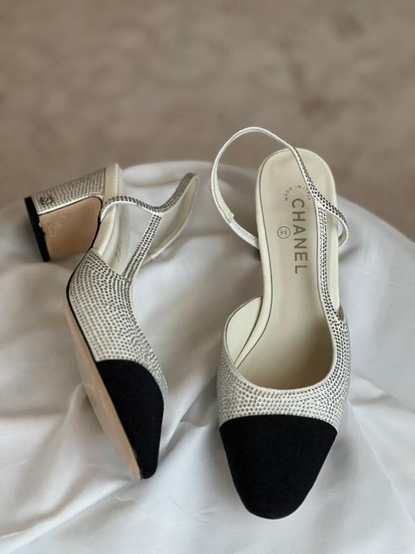 Chanel Cap Toe Slingback Heels - Image 4