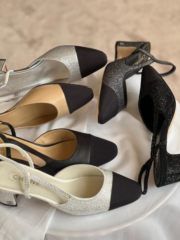 Chanel Cap Toe Slingback Heels