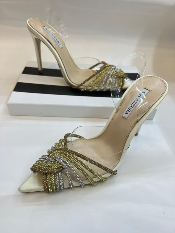 Aquazzura Crystal Mule Slingback Pumps - Image 5