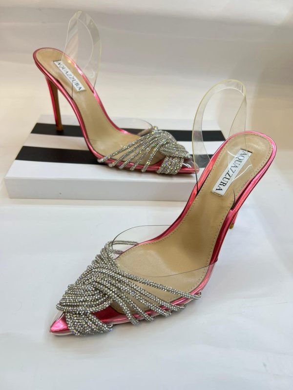 Aquazzura Crystal Mule Slingback Pumps - Image 4