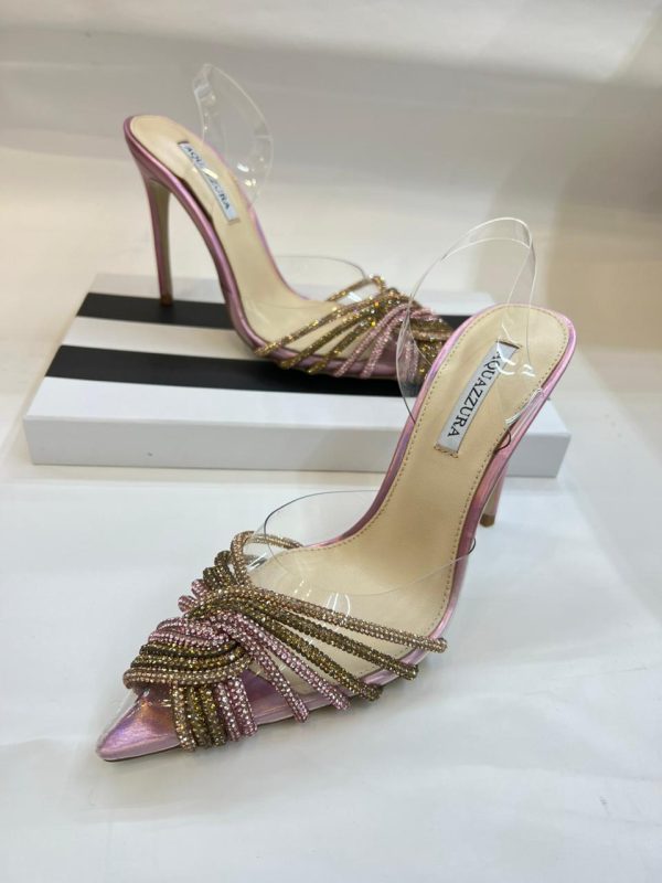 Aquazzura Crystal Mule Slingback Pumps