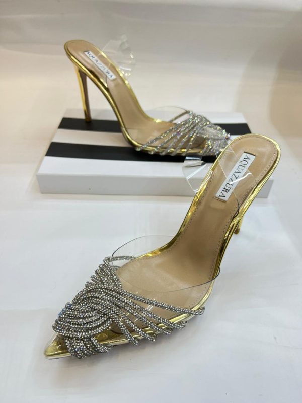 Aquazzura Crystal Mule Slingback Pumps - Image 2