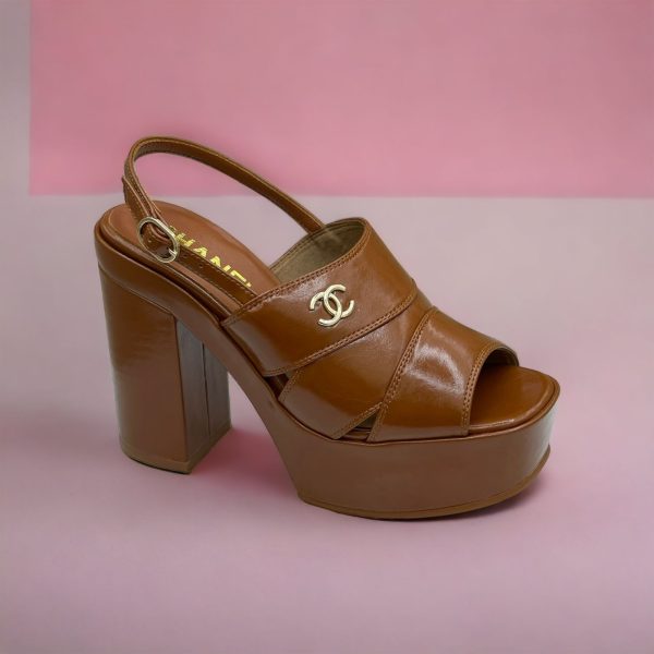 Chanel Crumpled Patent Lambskin Sandals - Image 3