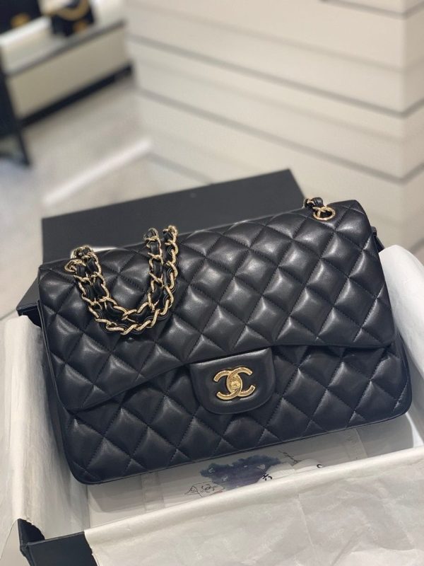 Chanel Black Jumbo Quilted Leather
