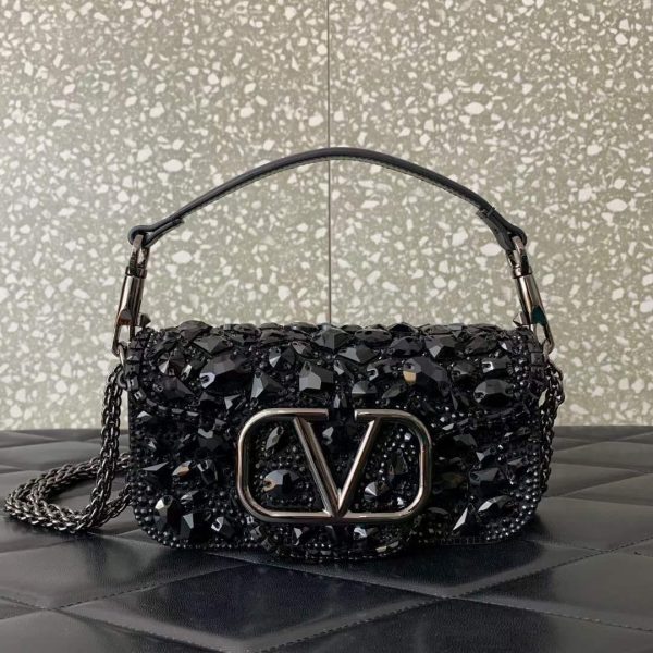 Valentino Small Locò Shoulder Bag With Crystals - Image 3