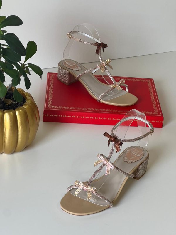 Rene Caovilla Embellished Satin Sandals - Image 5